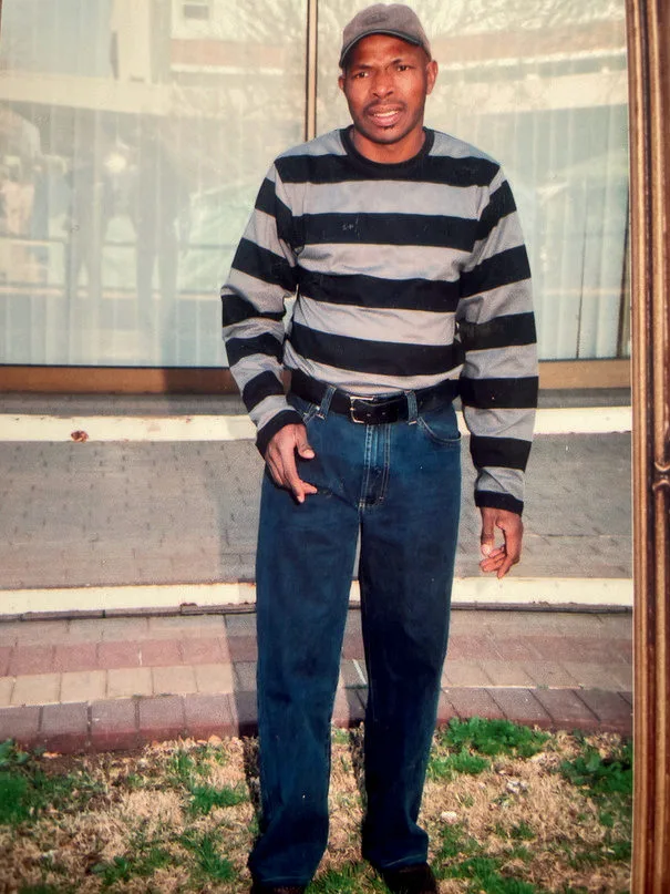 Motsokolane Joseph Ralikgomo in a striped jumper