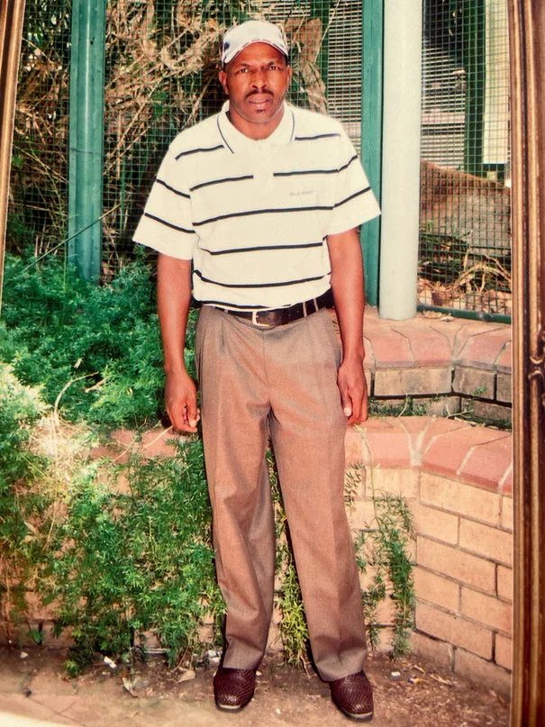Motsokolane Joseph Ralikgomo in the garden